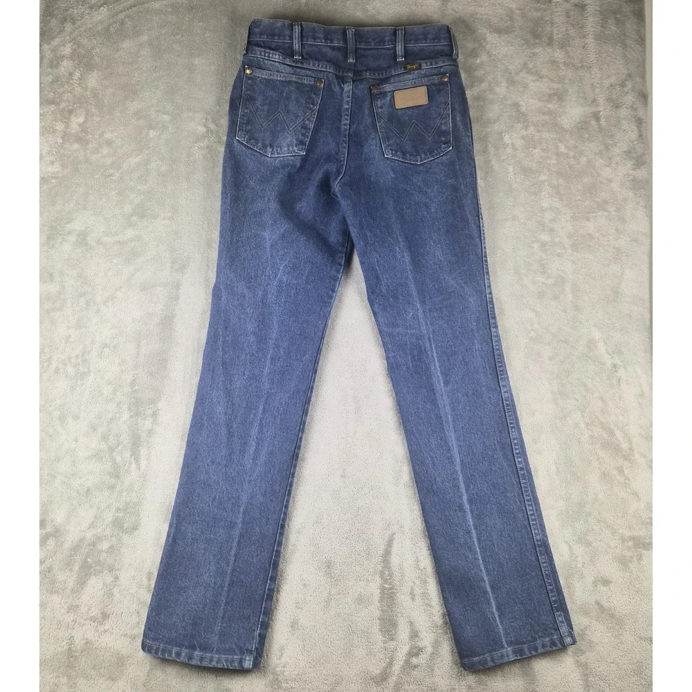 Vintage Wrangler Jeans Mens 32x34 Blue Denim 100% Cotton Western Cowboy Made USA